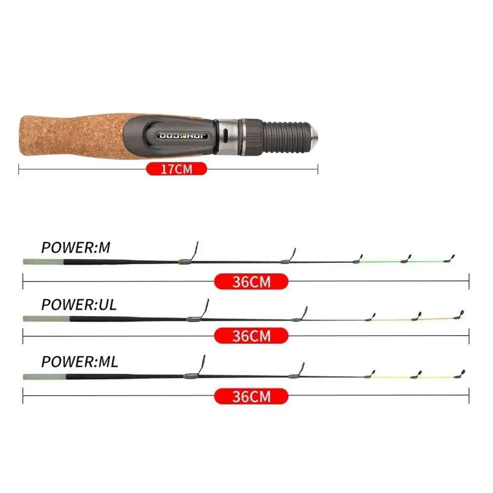 Canne pêche glace rétractable carbone 50cm UL ML pen pole hiver pêche blanche portable