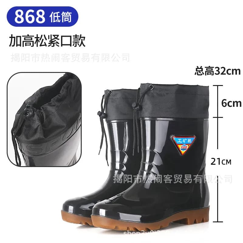 Bottes de pluie homme imperméables antidérapantes hautes pour travail et protection pluie matériau durable