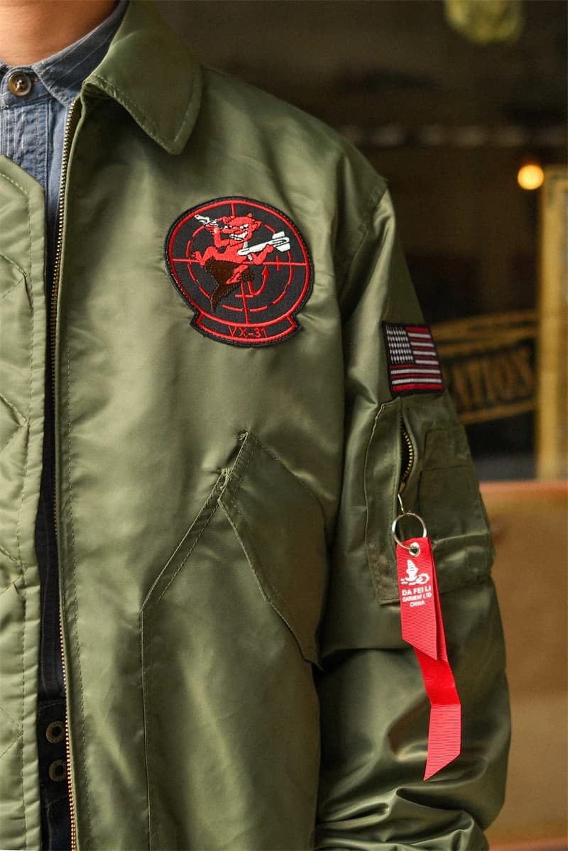 Veste bomber pilote armée printemps homme - Veste légère patch militaire style pêche aventure
