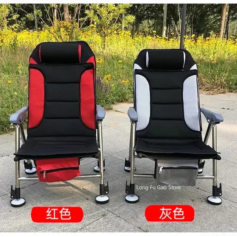 Fauteuil de pêche pliable plage - Siège inclinable portable multifonction tout-terrain