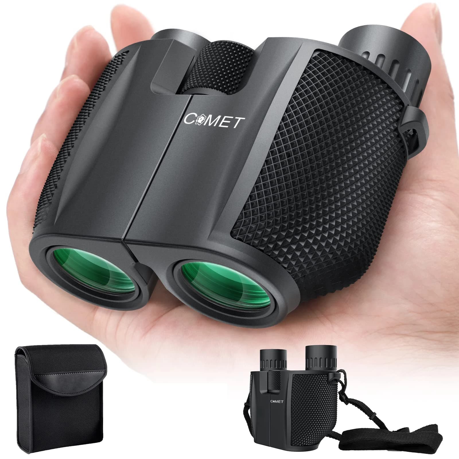 Jumelles compactes COMET 10x25 pliantes pour pêche nomade et randonnée pêche