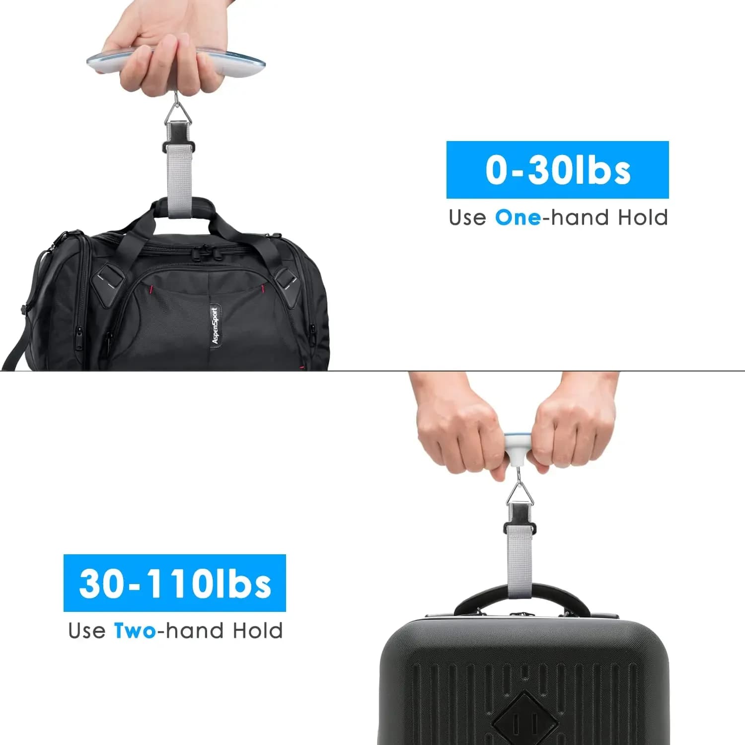 Balance à ressort numérique rétroéclairée 50kg - pèse-bagages voyage et pêche portable précis et fiable