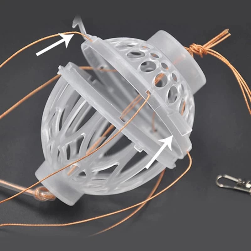 Cage à appâts explosion baits avec 6 hameçons acier carbone pour pêche de la carpe