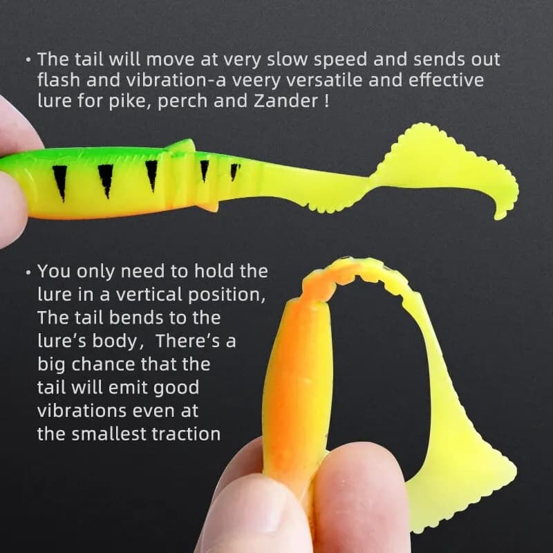 Leurre souple silicone MEREDITH Cannibal Curved Tail 70mm 90mm pour la pêche du bar et carnassiers
