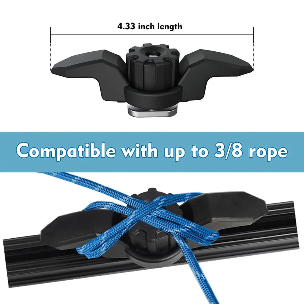Taquet d'ancrage kayak compatible avec rail, montage léger en polymère pour bateau et pêche