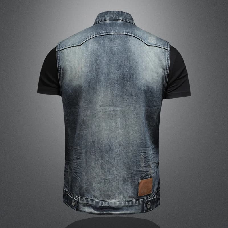 Veste denim pêche homme tendance 2025 - Veste casual à boucles pour pêcheurs stylés