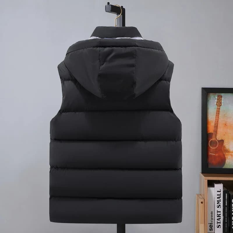Veste sans manches homme printemps automne avec capuche - Veste légère chaude pour travail et loisirs