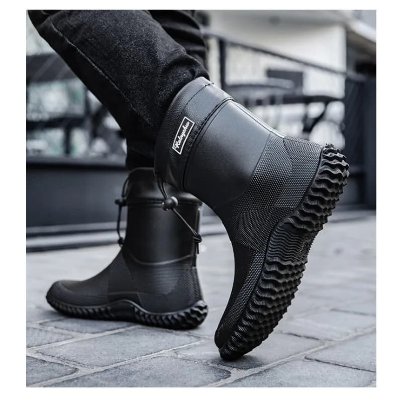 Bottes de pluie courtes homme et femme légères - Chaussures imperméables antidérapantes pour plage et travail