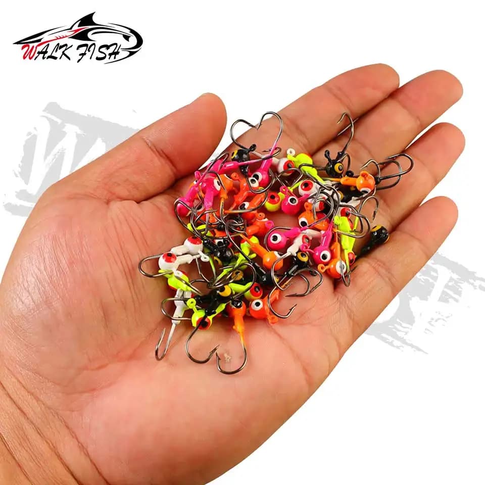 5 têtes plombées WALK FISH 1.75g et 3.5g pour vers souples et leurres pêche carnassiers