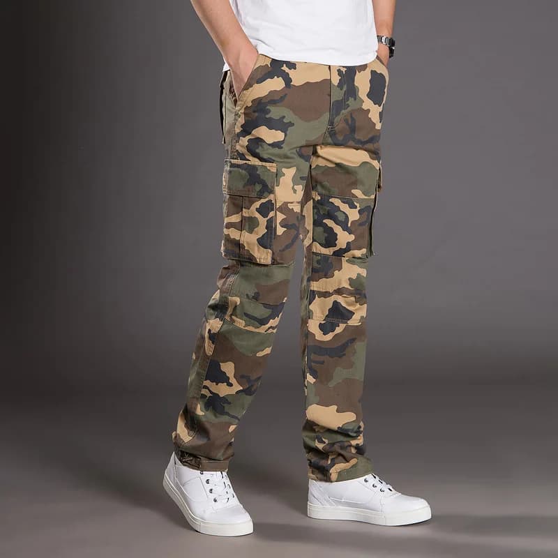 Pantalon cargo droit homme 2025 à rabats multiples - Pantalon décontracté outdoor pour pêche et randonnée