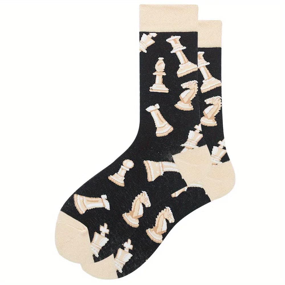Chaussettes longues hommes outils imprimés - 1 paire personnalisée unique - Style cartoon original