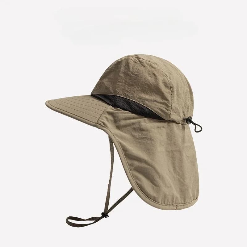 Chapeau Panama imperméable à large bord pour pêche - Visière avec rabat cou et ventilation