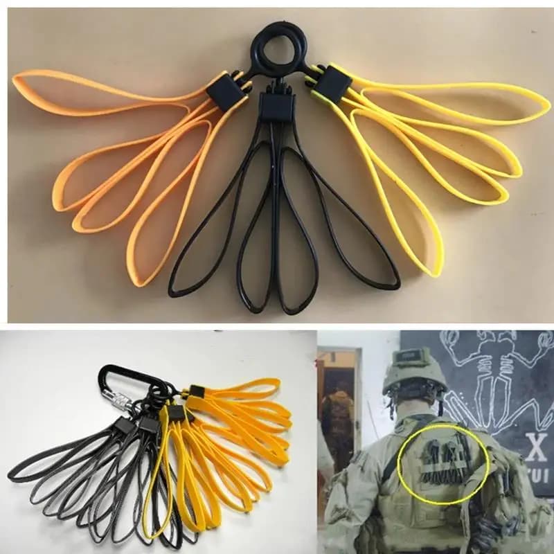 5 attaches plastique tactiques pour pêche - Serre-câbles décoratifs jaune noir pêche sportive CS