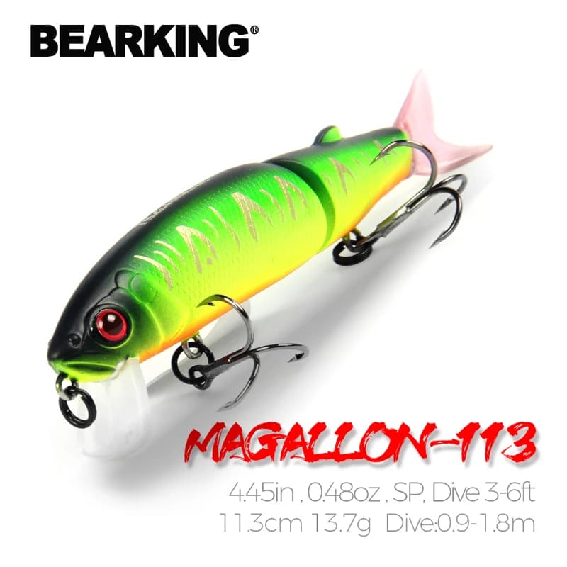Leurre minnow Bearking 11.3cm 13.7g appât professionnel qualité avec hameçon noir ou blanc pour pêche au leurre