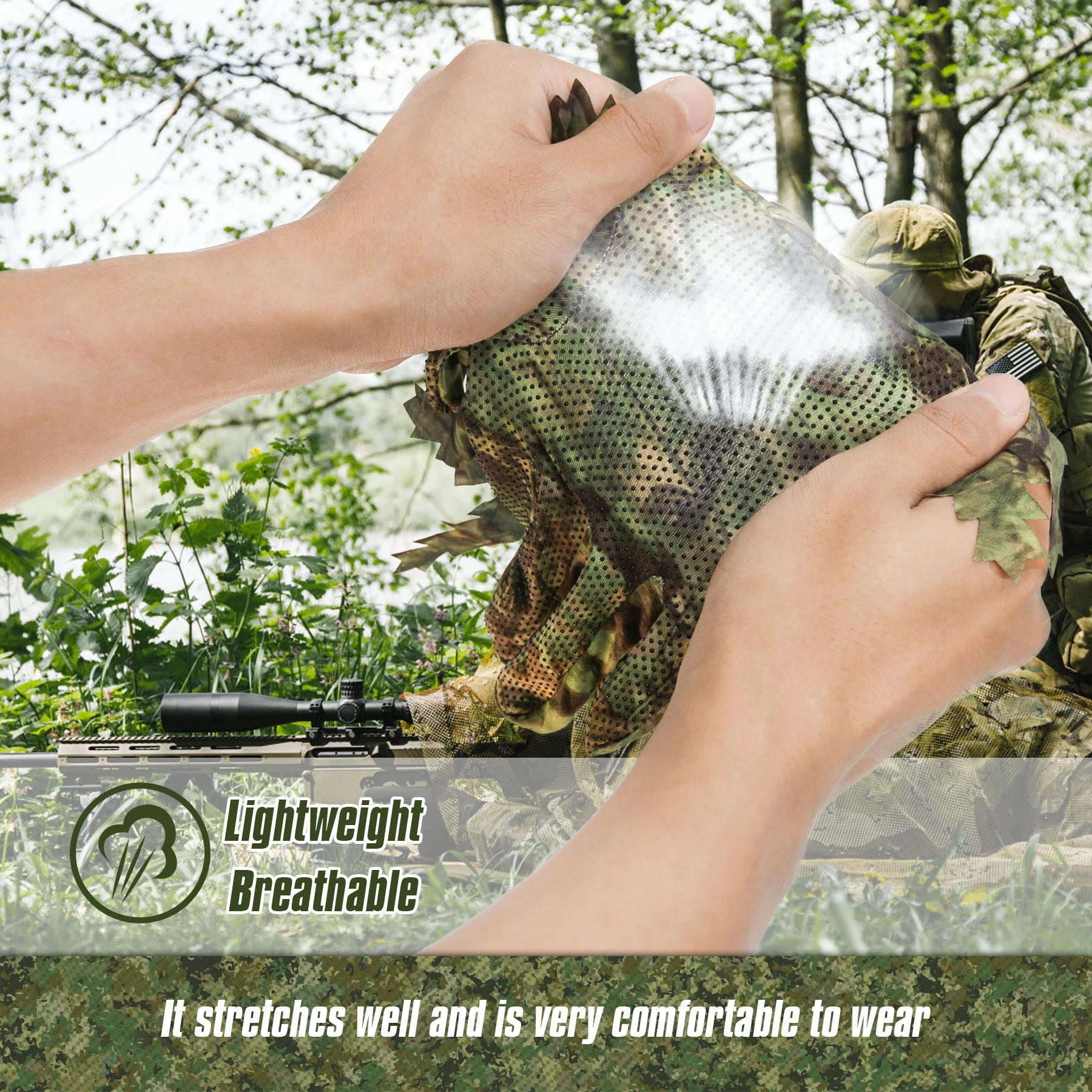 Gants camouflage 3D feuilles plein doigt chasse pêche tir vélo unisexe mitaines outdoor