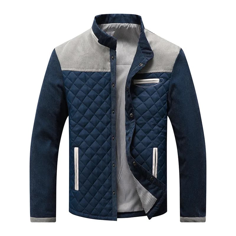 Veste baseball vintage homme pêche printemps automne - Veste slim fit patchwork casual