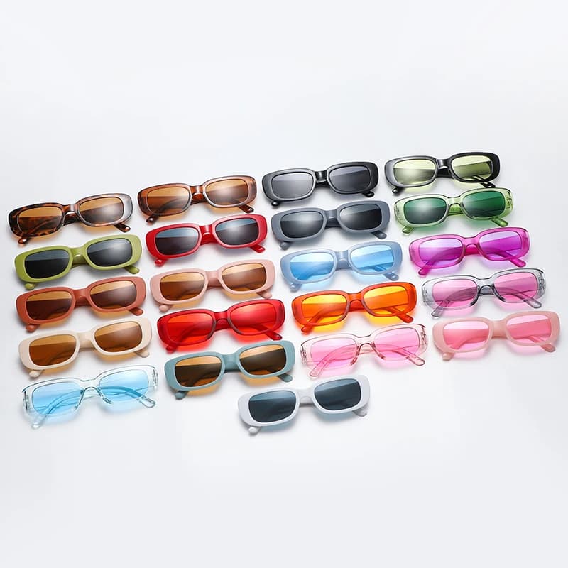 Lunettes de pêche rétro rectangle - Petit format - Voyage plage été UV400