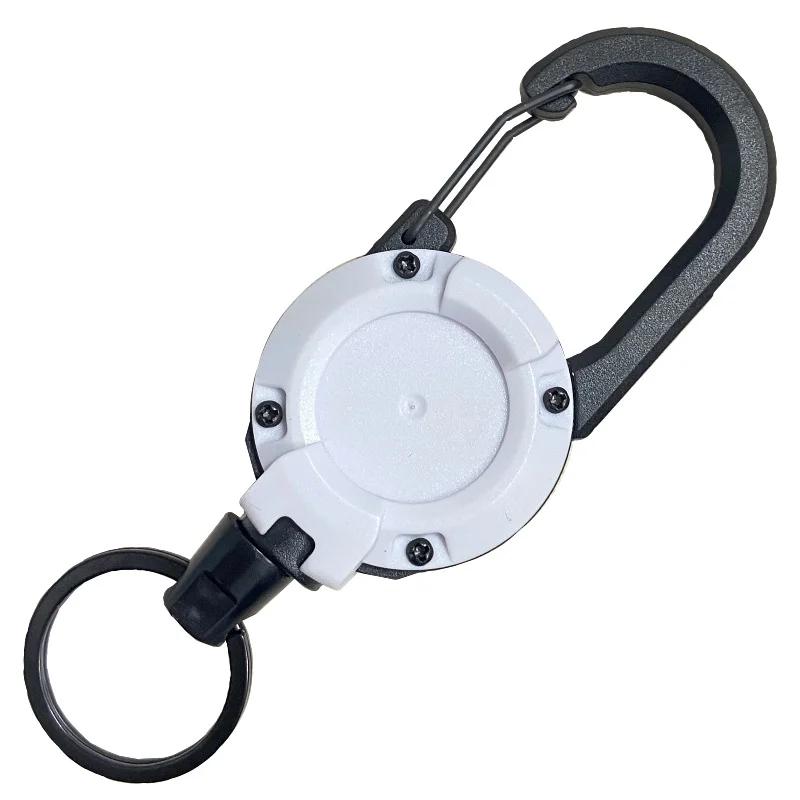 Porte-badge rétractable extensible avec mousqueton robuste pour clés, sacs et équipement de pêche