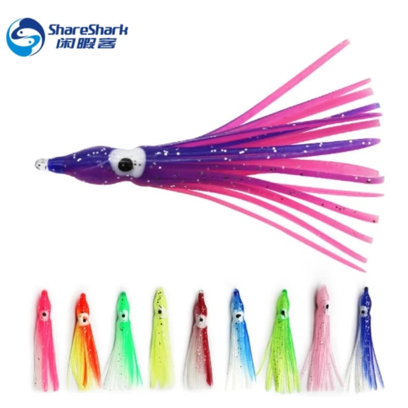 Leurre souple calmar phosphorescent 5-12cm 20 couleurs pour pêche mer bar thon - 5PCS/sac