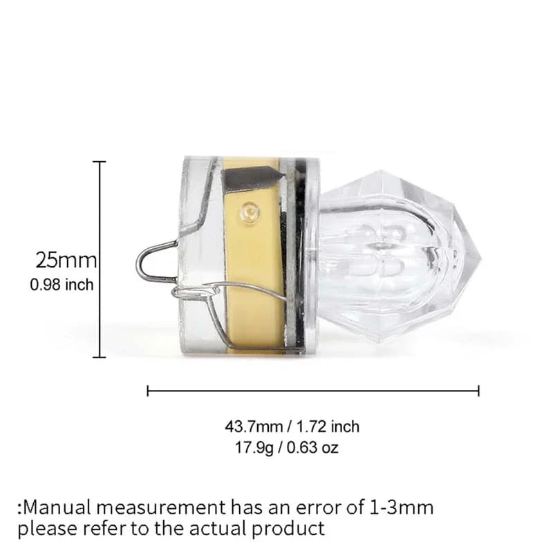 Projecteur LED sous-marin pour pêche en profondeur - Tube diamant étanche avec lumière colorée attractive