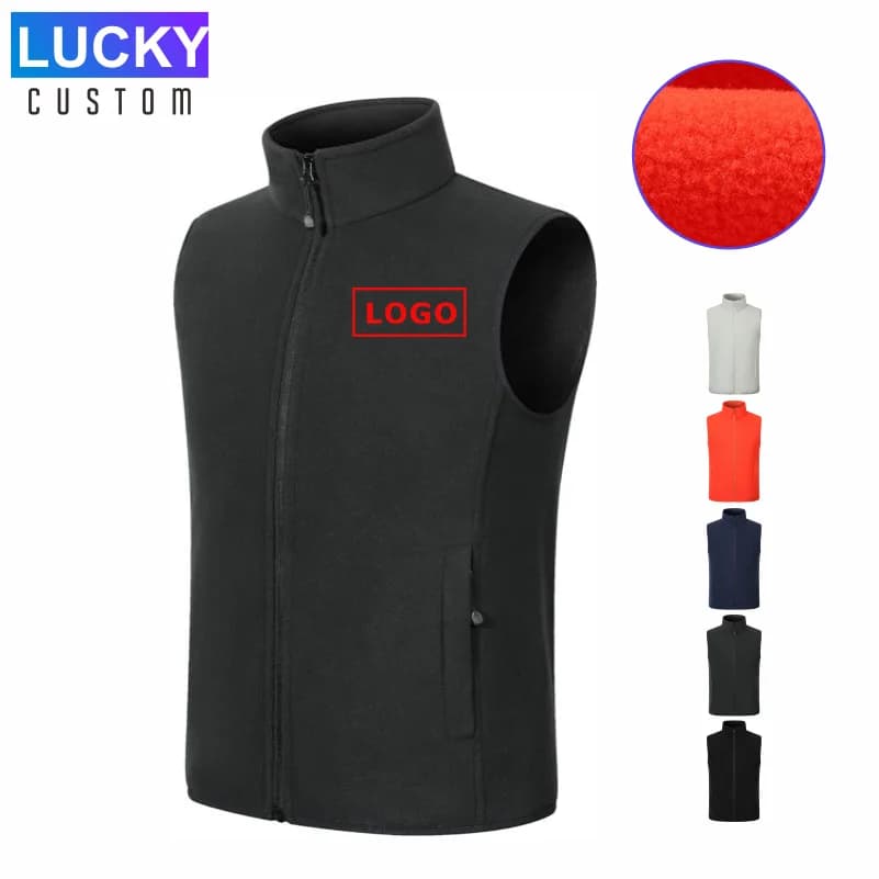 Veste sans manches matelassée chaude pour homme col officier décontracté personnalisable logo