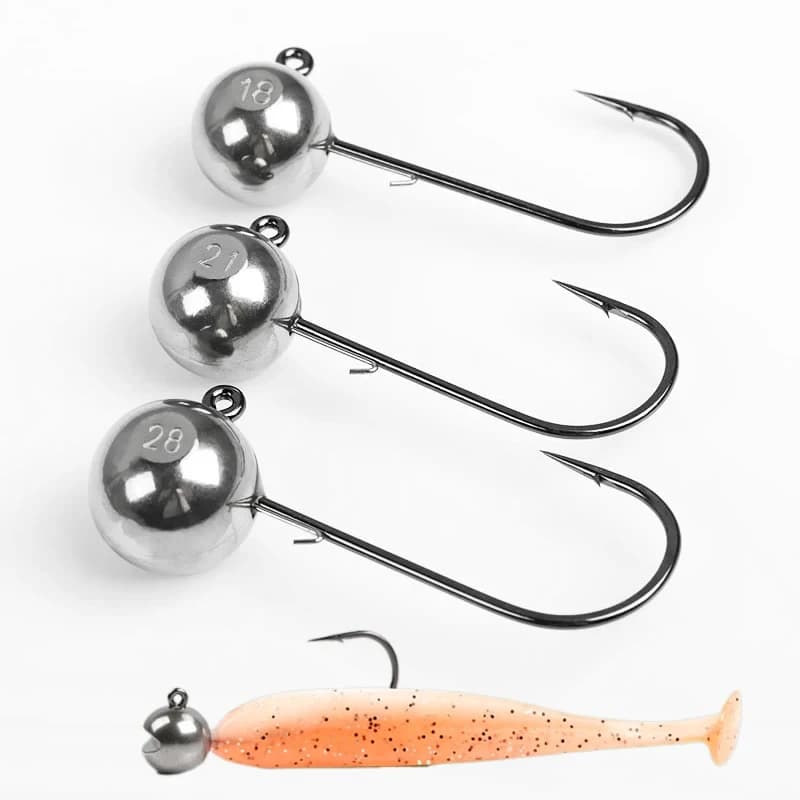 Hameçon Tungsten Jig Head 1g à 7g pour pêche du rockfish avec leurre souple shaky head barbé