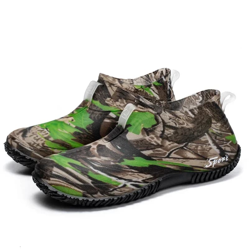 Bottes courtes camouflage imperméables homme antidérapantes pour plage et activités outdoor en PVC