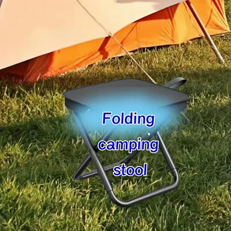 Tabouret pliant pêche avec fermetures réglables et structure métal durable camping randonnée
