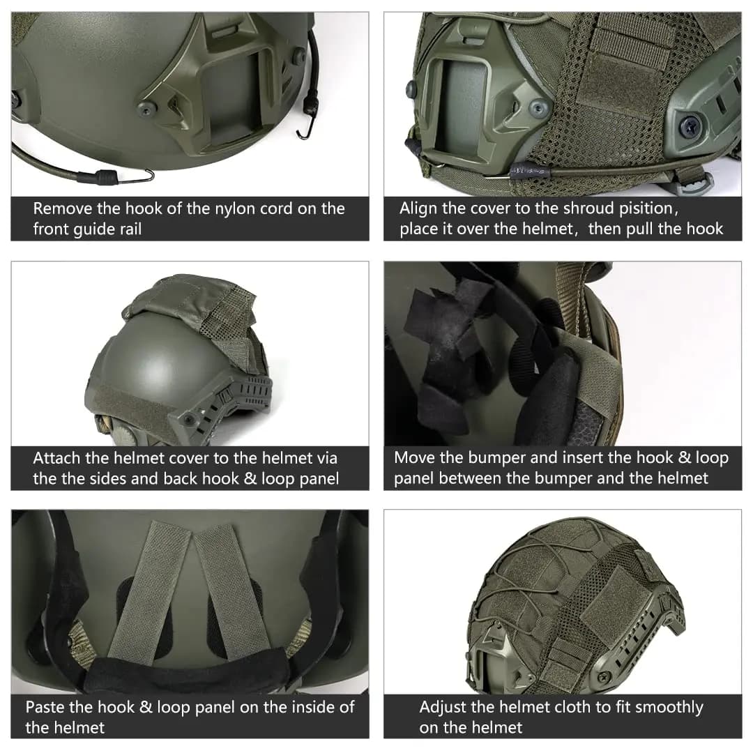 Housse nylon IDOGEAR pour casque FAST - Accessoire tactique couverture chasse pêche