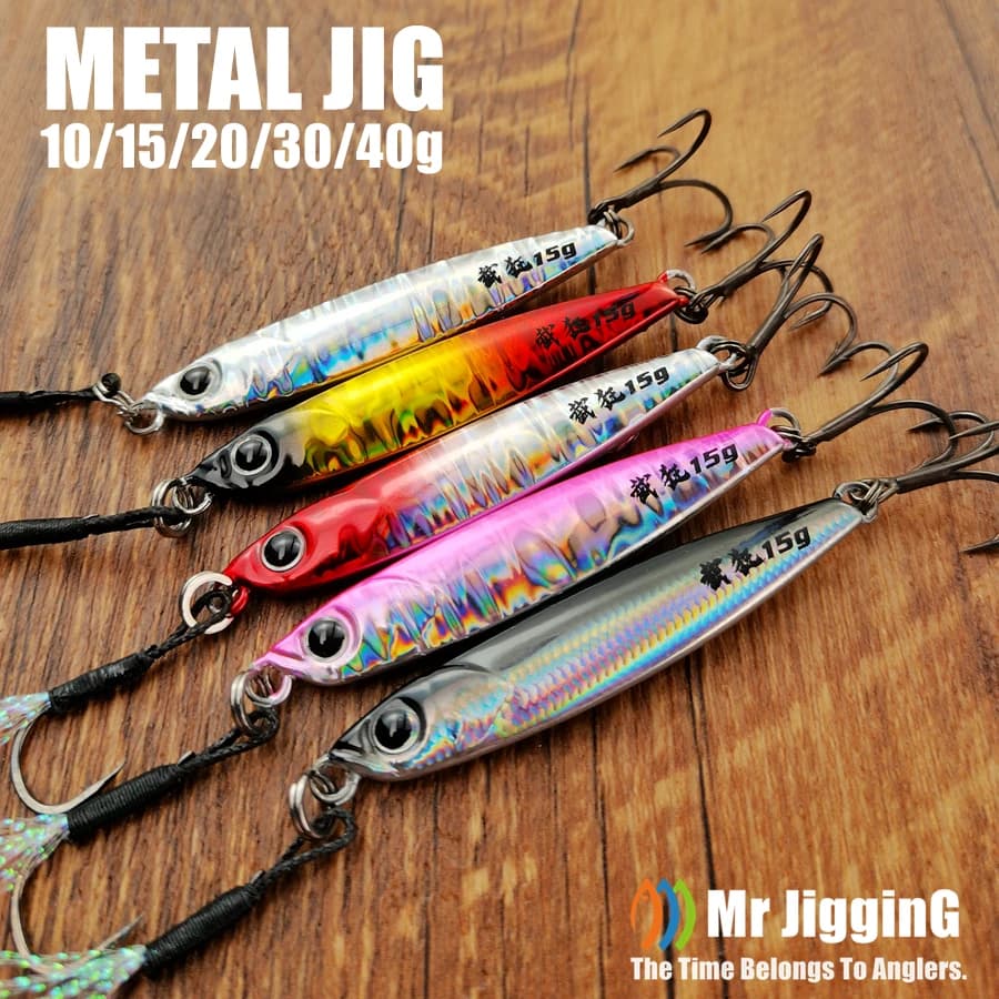 Jig métal coulant rapide 10g-40g pour pêche en mer du bar - Leurre artificiel shore casting
