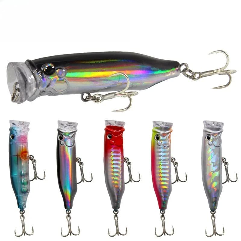 Leurre Popper Topwater 7cm 9.4g - Nouveau Leurres Dur Appât Crankbait pour la Pêche de la Perche