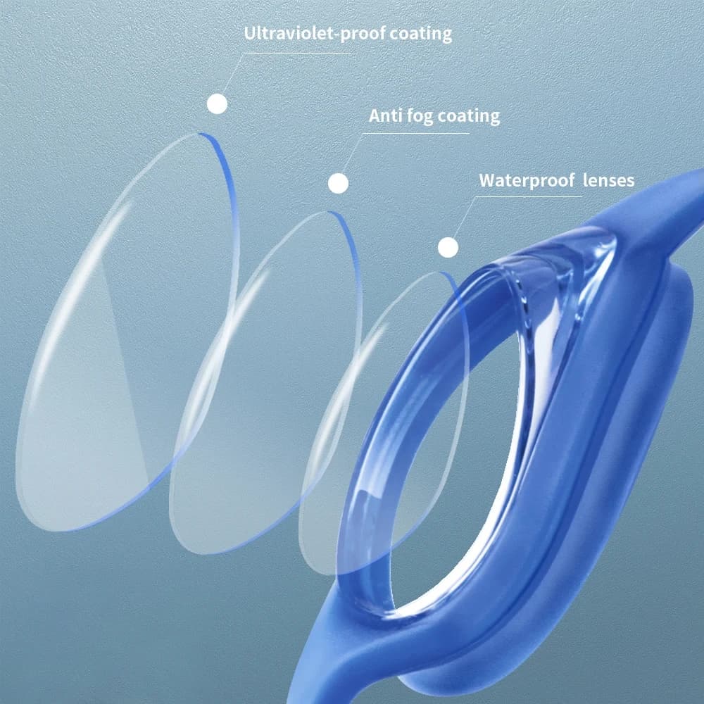 Lunettes de natation professionnelles anti-buée - Étanches en silicone pour entraînement piscine et compétition