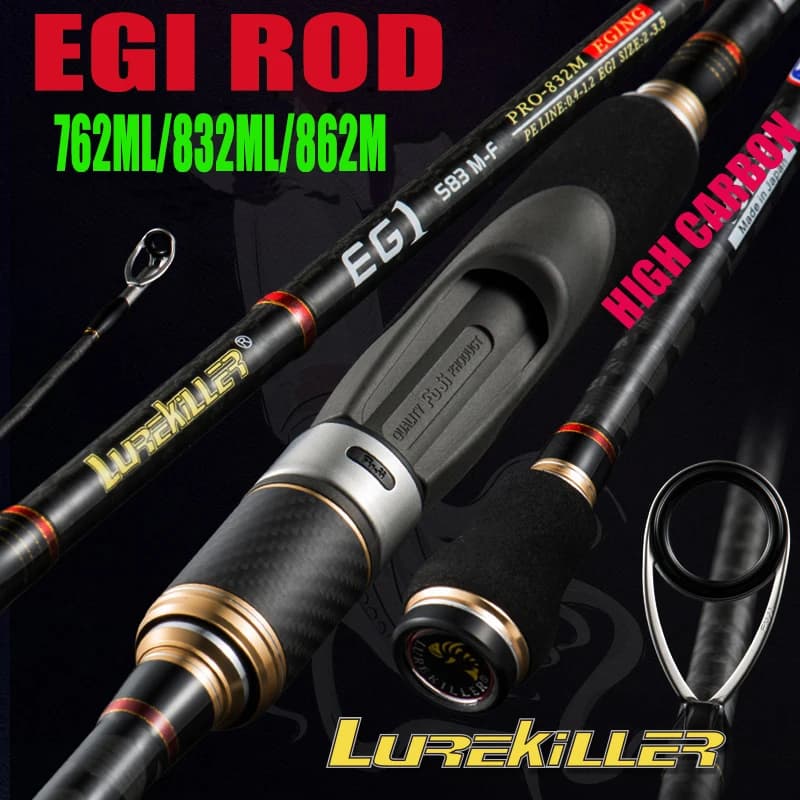 Canne à pêche pour calmar Lurekiller Japan Full Fuji K guide - Modèles 762ML/832M/862M PE 0.4-1.2