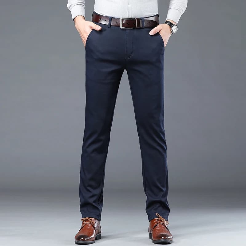 Pantalon costume slim homme été pour pêche business - Coton vert et coupe élégante pour pêche professionnelle