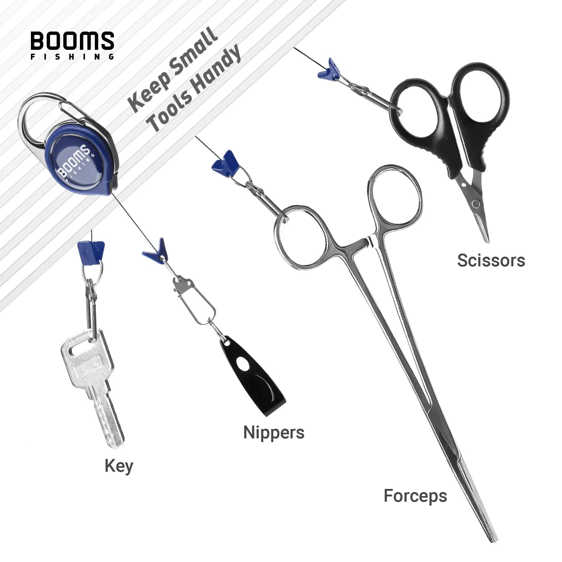 Porte-badge pêche rétractable 2 pièces avec ressort anti-rouille et clip rapide pour mouches et accessoires
