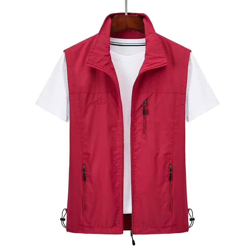 Gilet homme extérieur 2025 multi-poches pêche randonnée - Imperméable respirant grandes tailles 7XL