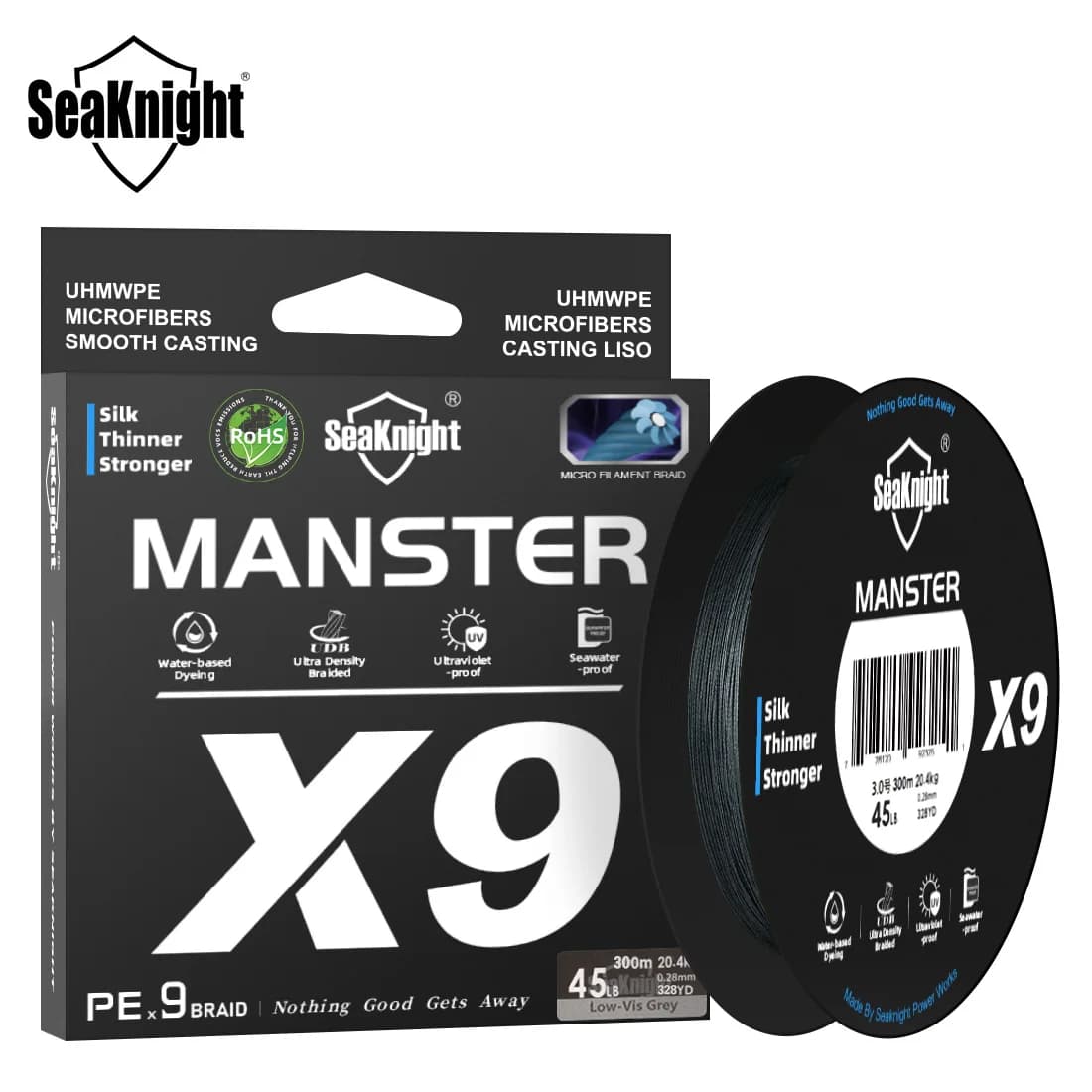 Ligne de pêche mer SeaKnight X9 150m tresse PE 9 fils multifilament lisse anti-UV