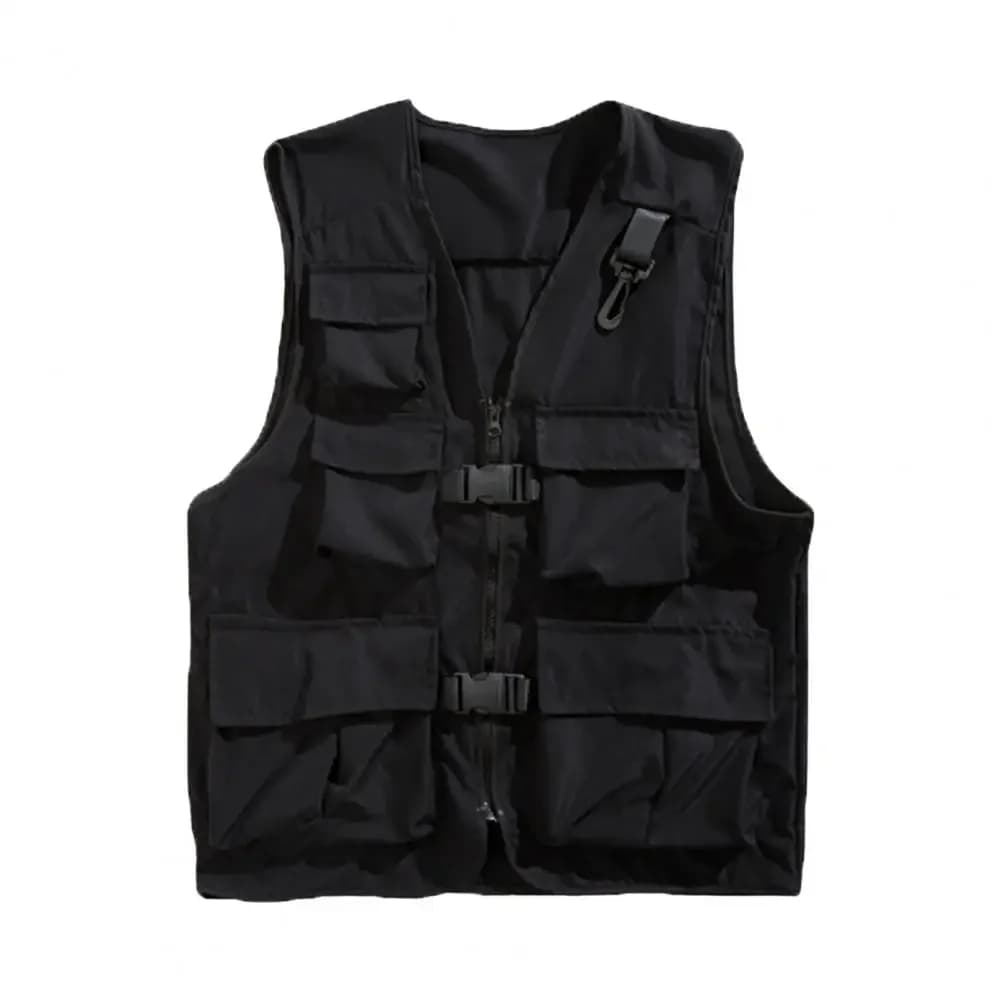 Veste tactique homme été sans manches multi-poches pour pêche, travail et loisirs en extérieur