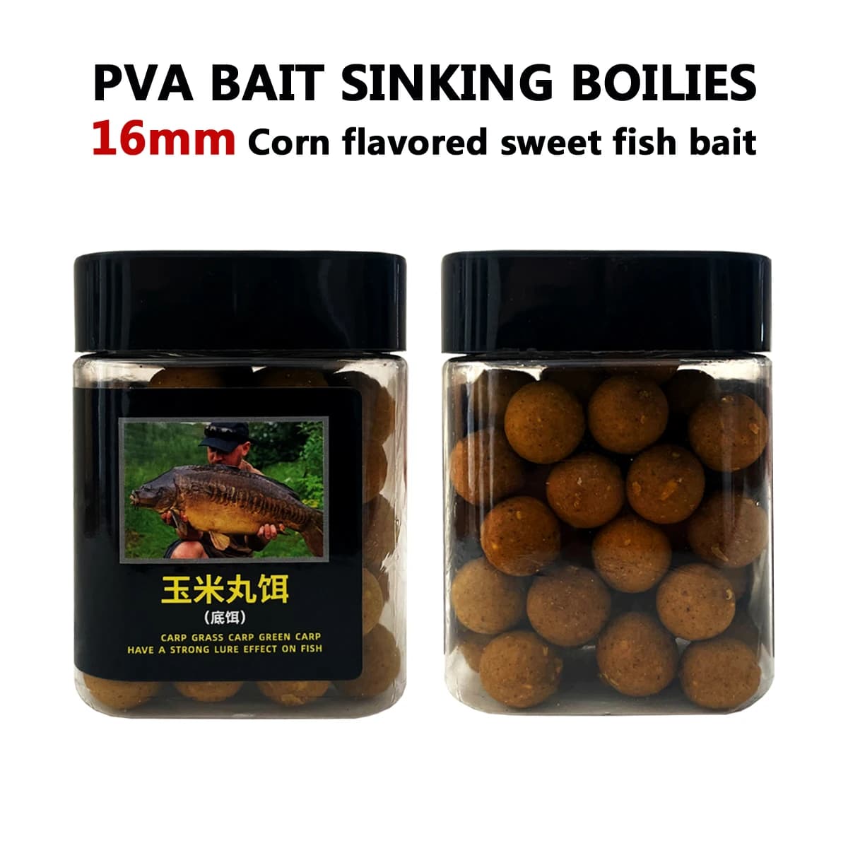 50 boules de maïs coulantes 16mm pour carpe et silure - Appât protéiné naturel - Pêche française