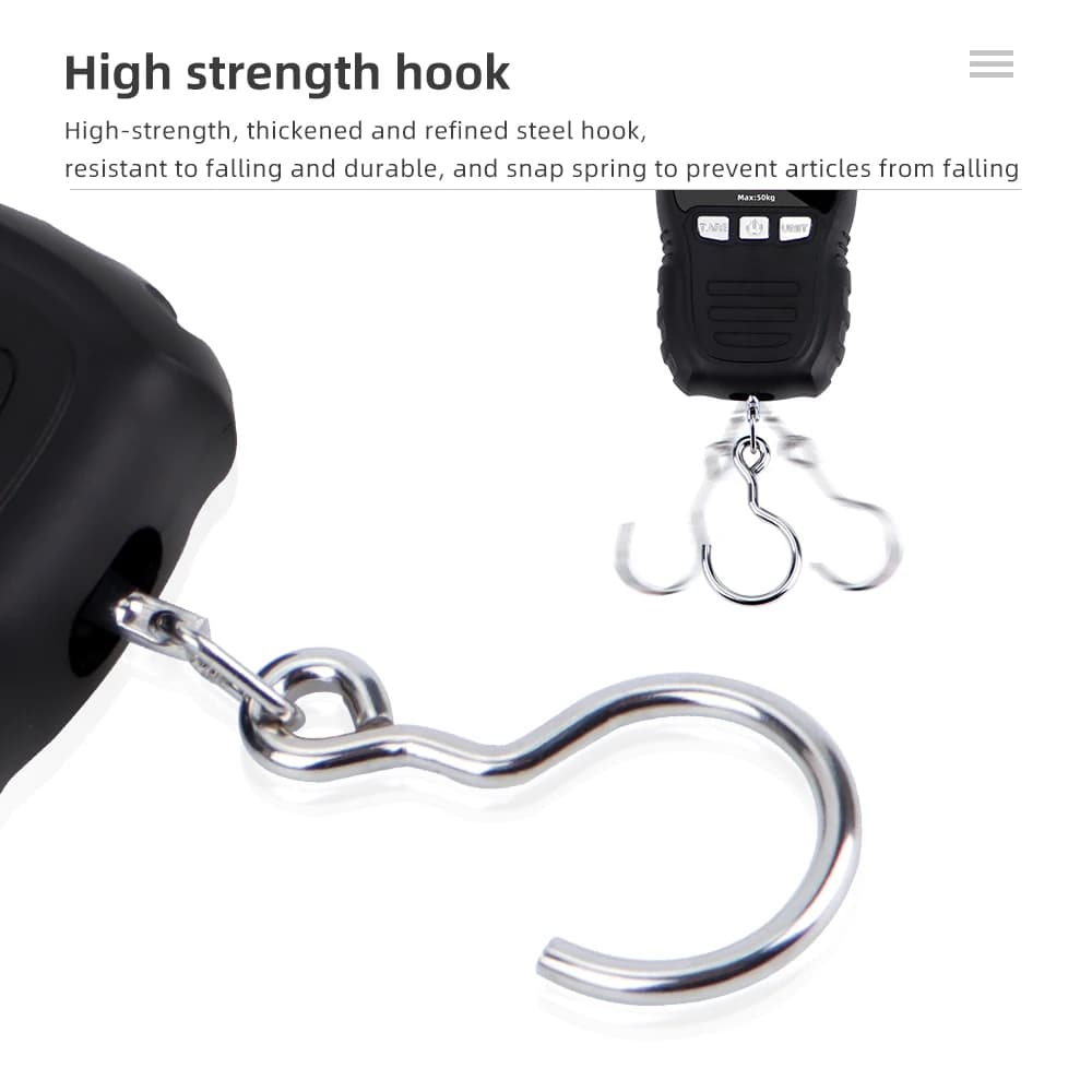 Balance digitale portable 50kg/5g avec écran rétroéclairé pour pêche et voyage