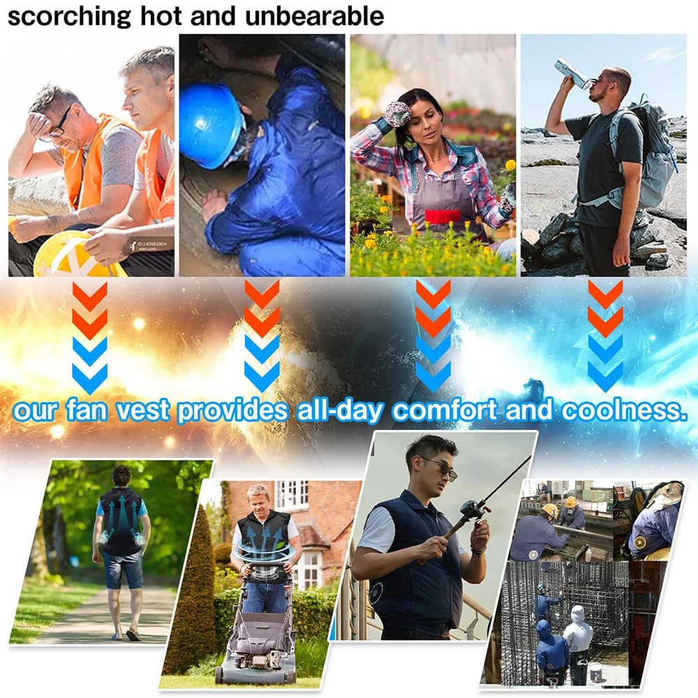 Veste ventilée rafraîchissante 2026 pêche randonnée haute température autonomie 13 heures
