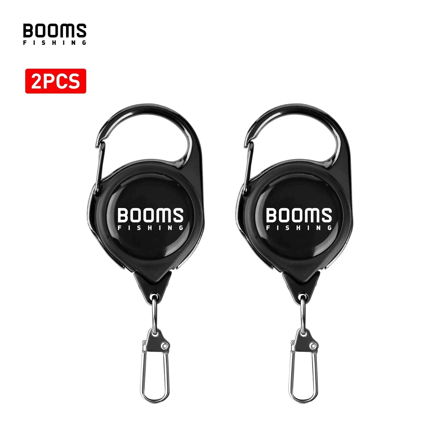 Rétractable pêche Booms 2 pièces clés anti-rouille ressort facile accessoires mouche zinger badge