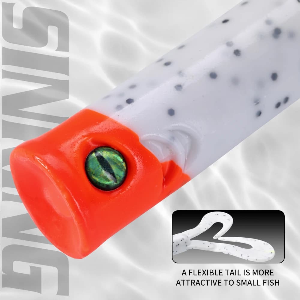 Leurre souple Twin Tail 145mm à 175mm - Leurre silicone pour pêche du brochet sandre et perche spinning