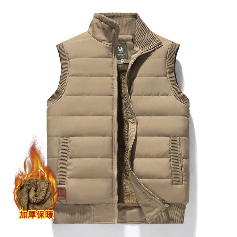 Veste hiver sans manches polaire homme grande taille 6XL épaisse chaude zippée extérieur