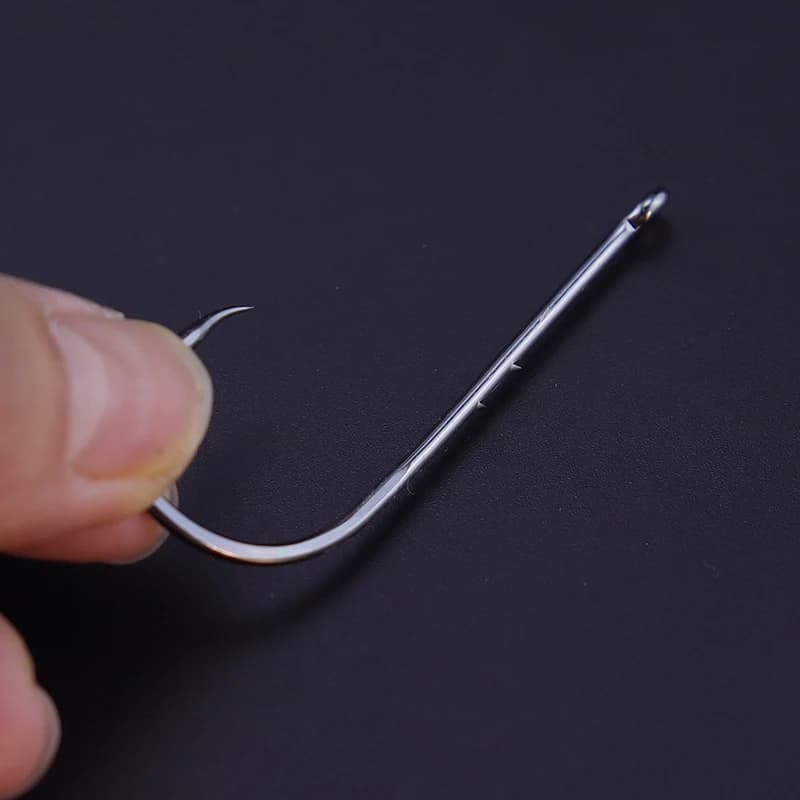 Lot de 50 hameçons pêche en mer acier haute teneur en carbone, longue tige double porte-appât