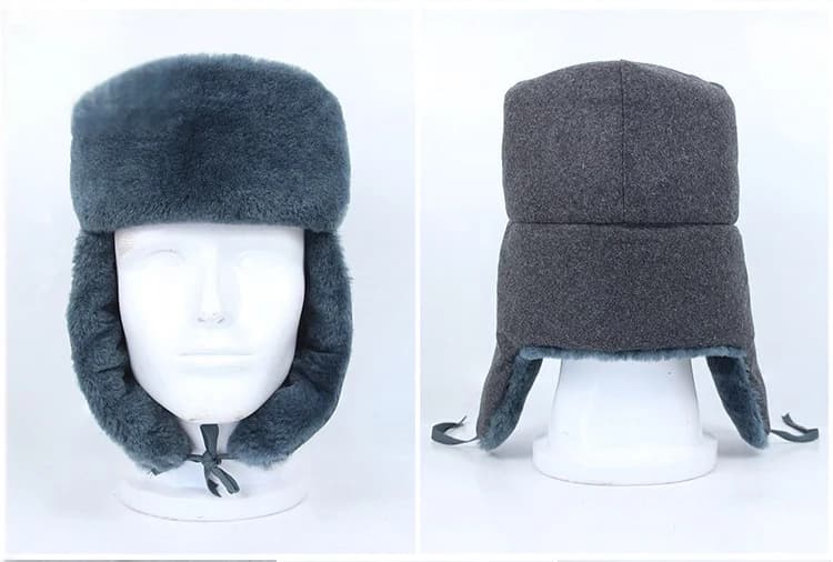 Casquette soviétique M69 étoile rouge - Chapeau hiver en cachemire pour pêche par grand froid