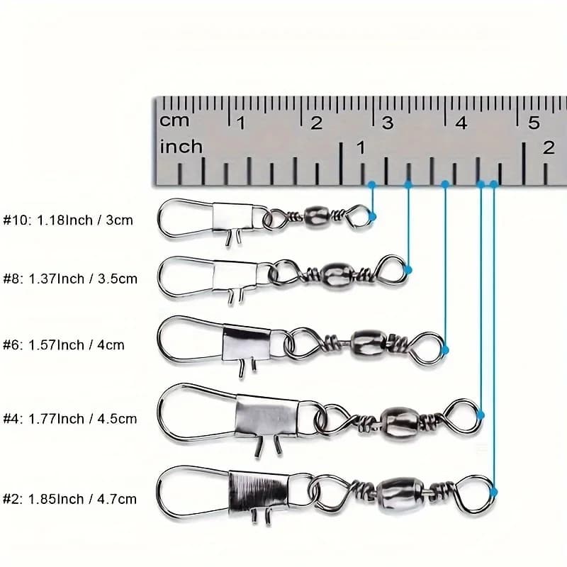 50 émerillons rapides en acier inoxydable pour pêche eau douce et mer - Durabilité garantie
