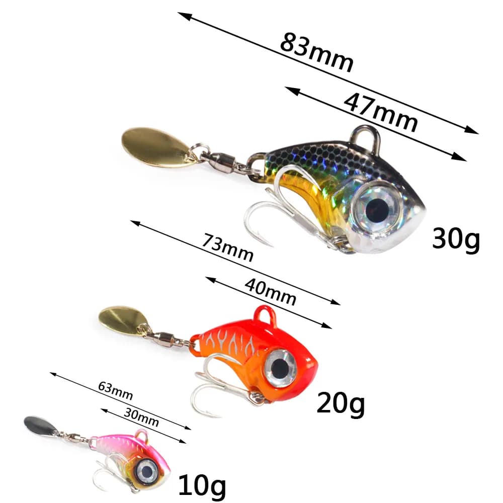 Leurre métal vibrant wobble spinner 10g 20g 30g pour la pêche aux leurres artificiels