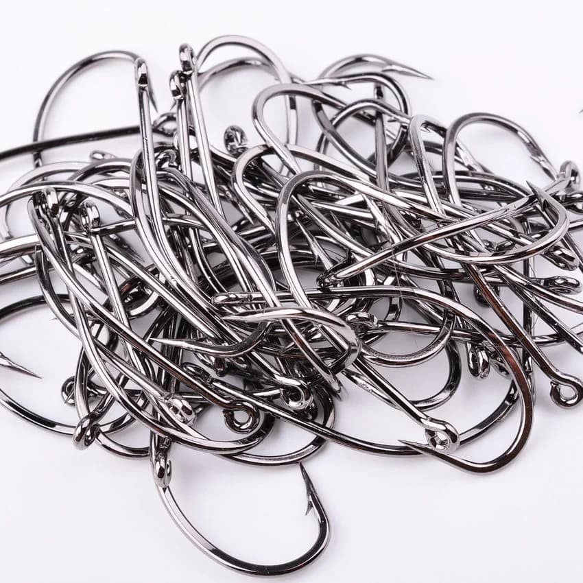 50 hameçons pour carpe en acier carbone - Avec œillet - Pour pêche à la mouche et aux vers