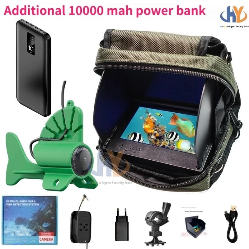 Sondeur de pêche visuel HD 4.3/5 pouces avec power bank 10000mAh pour pêche sous-marine